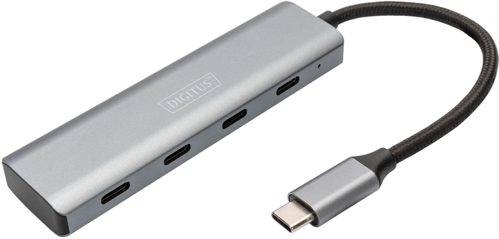 USB-хаб Digitus USB-C to 4 x USB-C Silver (DA-70246) - зображення 1