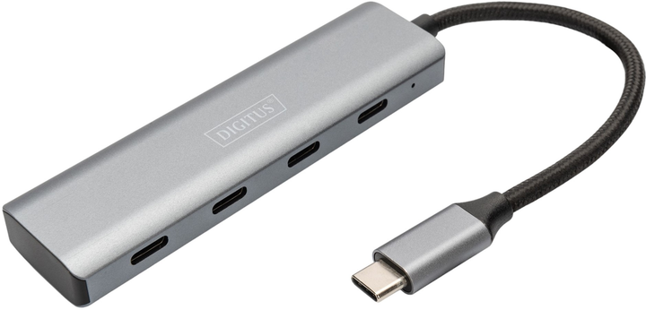 USB-хаб Digitus USB-C to 4 x USB-C Silver (DA-70246) - зображення 1