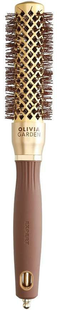 Кругла щітка Olivia Garden Expert Blowout Shine для моделювання та сушіння Золота/Коричнева 25 мм (5414343020482) - зображення 1