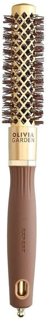 Okrągła szczotka Olivia Garden Expert Blowout Shine do modelowania i suszenia włosów Gold/Brown 20 mm (5414343020475) - obraz 1