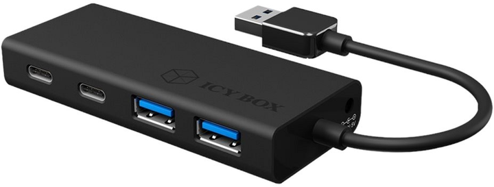 Hub USB ICY BOX USB-A to 2 x USB-A, 2 x USB-C Black (IB-HUB1426-U3) - obraz 1
