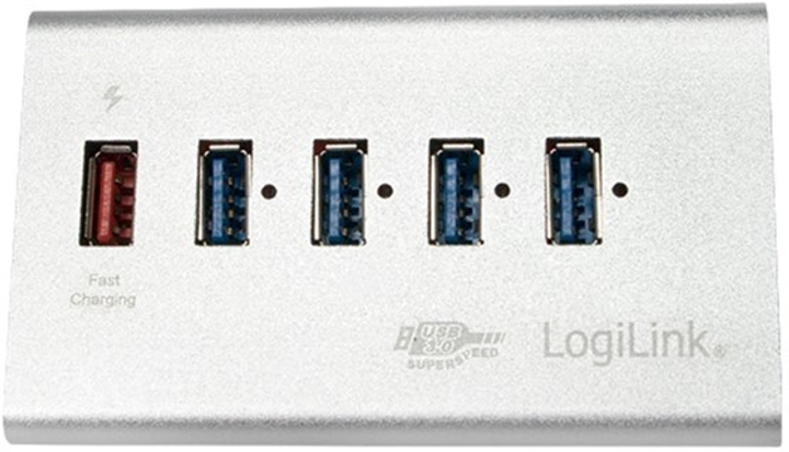 USB-хаб LogiLink USB Micro-B to 5 x USB-A 3.2 Silver (4052792033687) - зображення 2