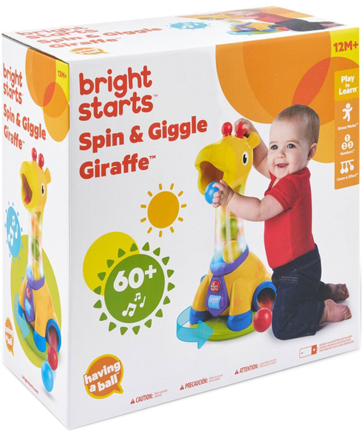 Zabawka edukacyjna Bright Starts Spin & Giggle Giraffe (0074451109339) - obraz 1
