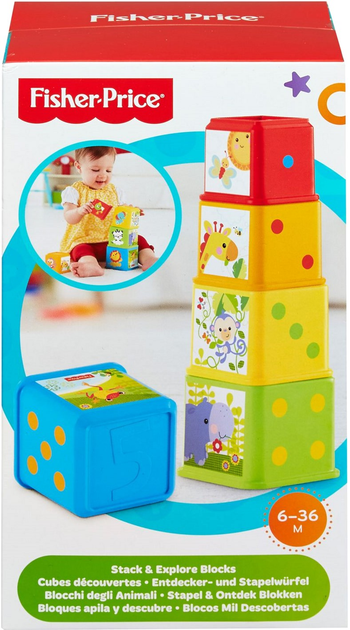 Kostki Fisher-Price Stack & Explore Blocks (0887961037807) - obraz 1