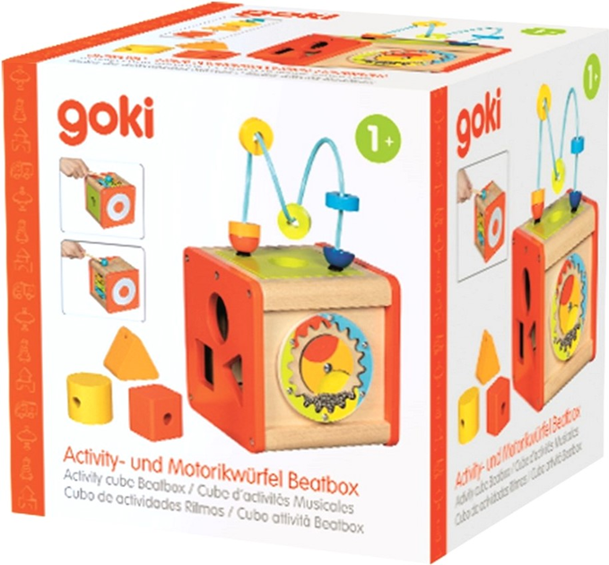 Розвиваюча іграшка Goki Activity cube beatbox (4013594599665) - зображення 1