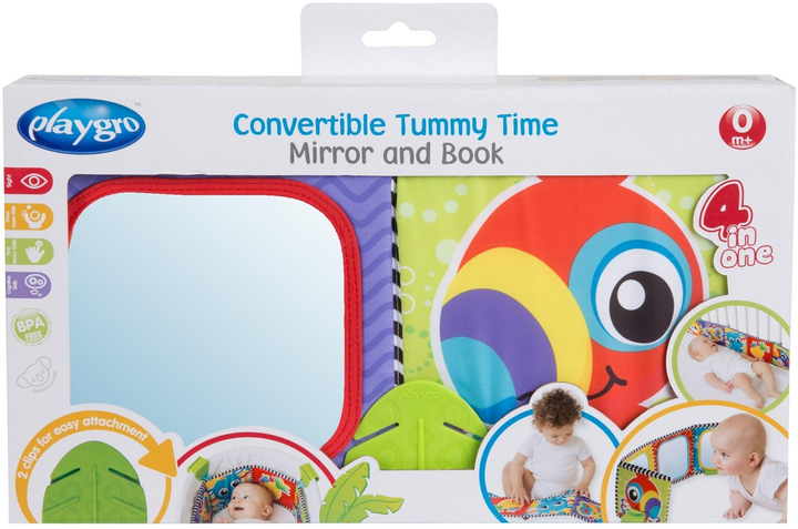 Miękka książka Playgro Convertible Tummy Time Mirror and Book (9321104869715) - obraz 1