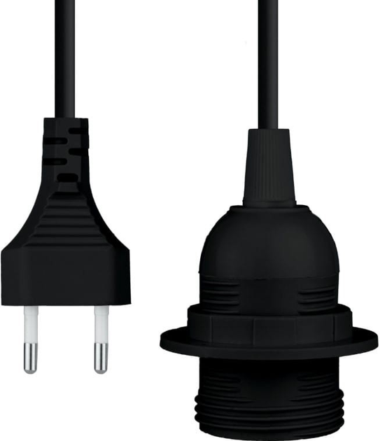 Przewód elektryczny z włącznikiem i oprawką E27 DPM 2 m czarny (DIC3120) - obraz 2