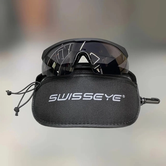 Тактические очки Swiss Eye Blackhawk с комплектом линз и чехлом черные (244643) - изображение 1