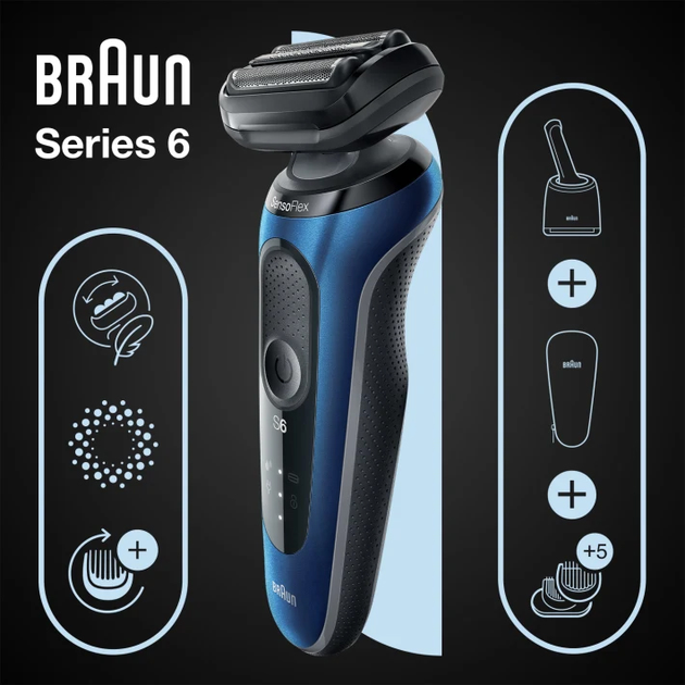 Golarka elektryczna Braun Series 6 61-B7500cc Niebieski (433170) - obraz 2