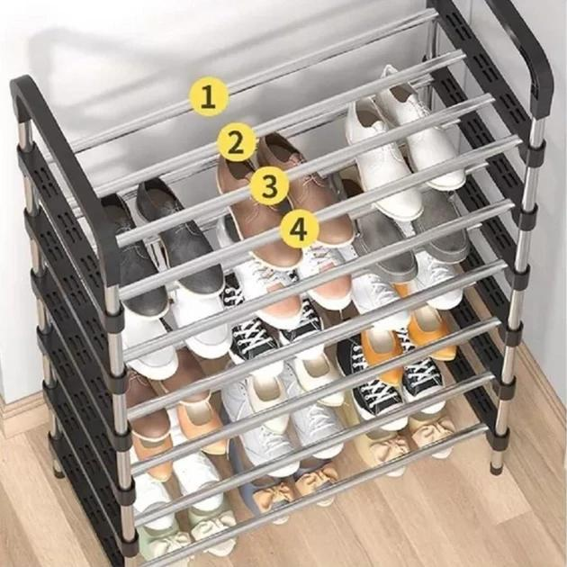 Полка для обуви складная, 6 секций New shoe rack 56х28х113 см – фото ...