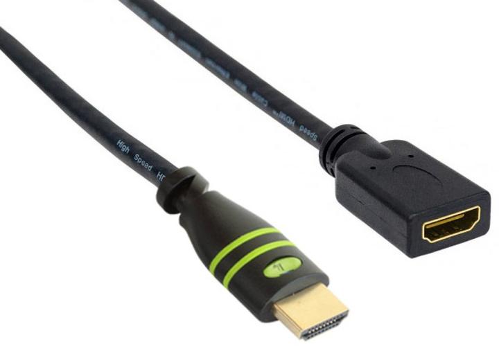Kabel TECHly HDMI Ethernet M/F przedłużacz 1.8 m Czarny (8051128106848) - obraz 2
