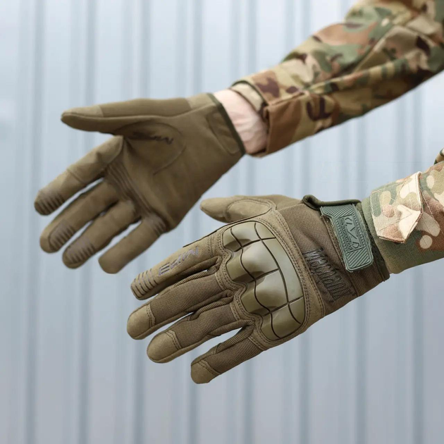 Тактические перчатки Полнопалые M-Pact 3 защитные Mechanix MX-FIT Размер XL Olive - изображение 1