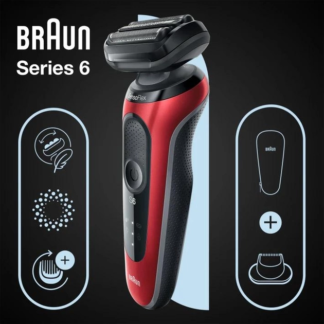 Golarka elektryczna Braun Series 6 61-R1200s Czerwony (4210201433002) - obraz 2