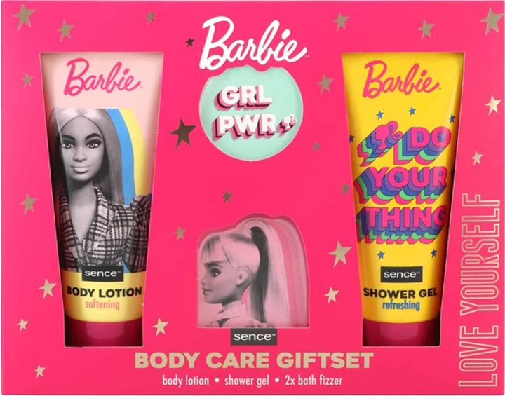 Zestaw do kąpieli Sence Beauty Barbie żel do kąpieli 150 ml + kula do kąpieli 60 g + kula do kąpieli 60 g + balsam do ciała 150 ml (8720701032156) - obraz 1