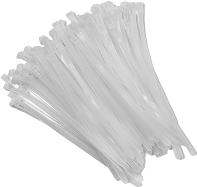 Кабельні стяжки Qoltec Nylon UV 4.8 x 200 мм багаторазова набір 100 шт White - зображення 3