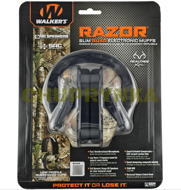 Активні тактичні навушники Walker's Razor Slim Quad з чотирма мікрофонами в лісовому камуфляжі - зображення 2