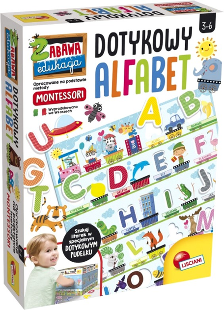 Zestaw edukacyjny Lisciani Montessori Dotykowy alfabet (8008324086979) - obraz 1