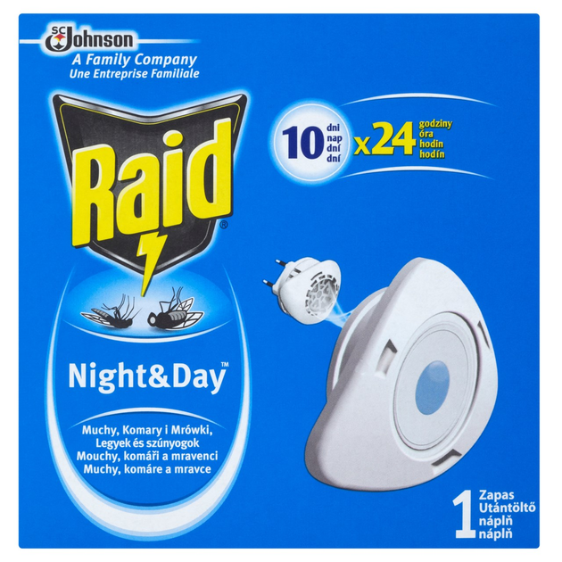 Wkład wymienny  do elektrofumigatora Raid Night & Day 10 dni x 24 godziny (5907635901274) - obraz 1