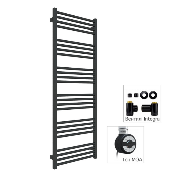 Полотенцесушитель комбинированный Terma Fiona 1380x400 Black mat, тен ...