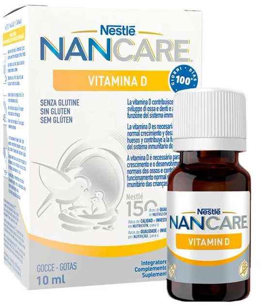Біологічно активна добавка Nestle Nancare Вітамін D краплі 10 мл (8000300416435) - зображення 1
