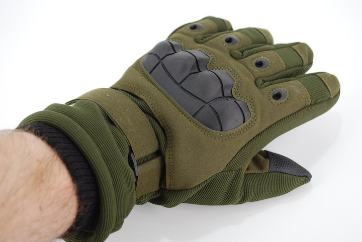 Тактичні рукавички з пальцями на щільному флісі Thinsulate 9021_XL_Olive - зображення 2