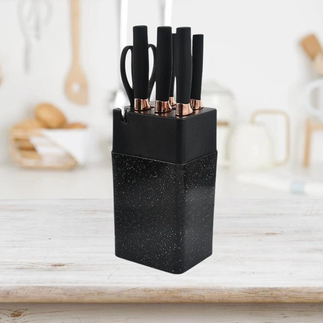 Набор кухонных ножей на подставке Knife Set 7 предметов из нержавеющей стали - изображение 9