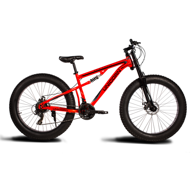 Велосипед FatBike Godzilla+ Unicorn 26 Колесо 17 Рама Красный - Фото 1 Велосипед FatBike Godzilla+ Unicorn 26 Колесо 17 Рама Красный - изображение 1