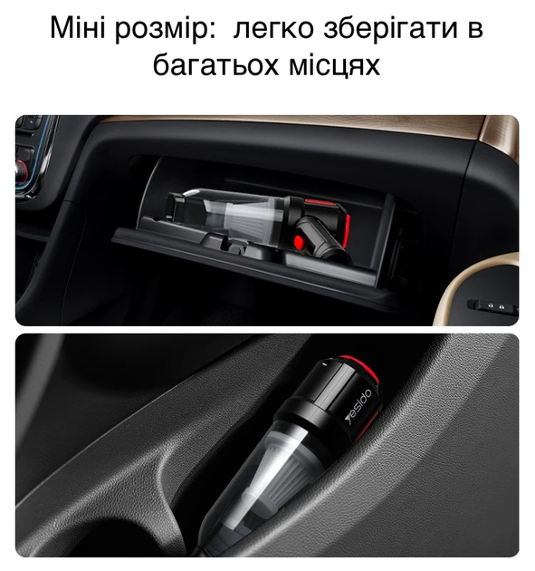 Автомобильный пылесос для машины 4500 Па мини автопылесос аккумуляторный ручной в машину 2000 мАч Yesido VC03 - изображение 6