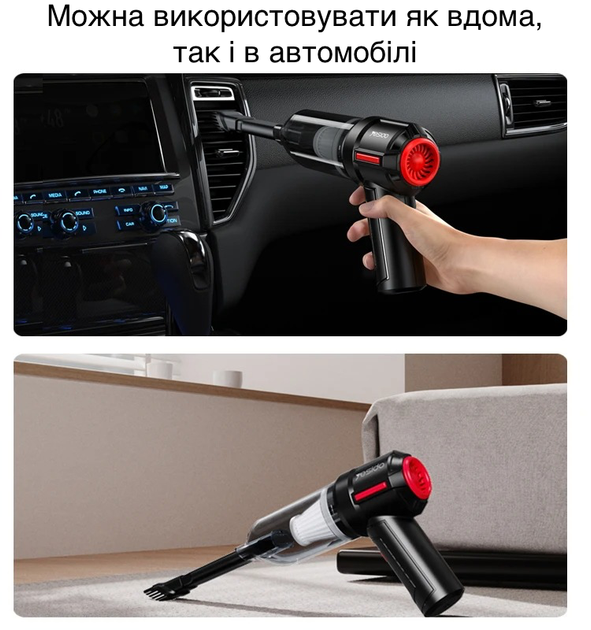Автомобильный пылесос для машины 4500 Па мини автопылесос аккумуляторный ручной в машину 2000 мАч Yesido VC03 - изображение 8