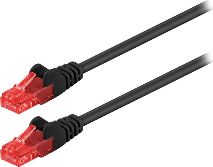 Patchcord Goobay 95255 24AWG U/UTP 6 linka CCA PVC 0.25 m Czarny (4040849952555) - obraz 1