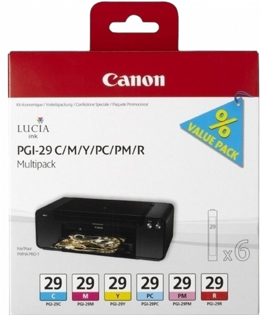 Zestaw tuszy Canon PGI-29 C/M/Y/PC/PM/R (4873B005) - obraz 1