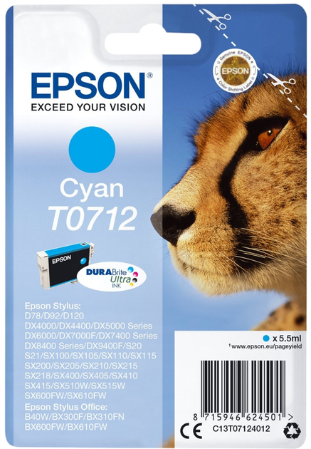 Картридж Epson T0712 Cyan (C13T07124012) - зображення 2