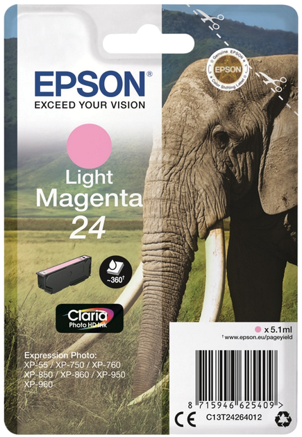 Tusz Epson 24 Light Magenta (C13T24264012) - obraz 1