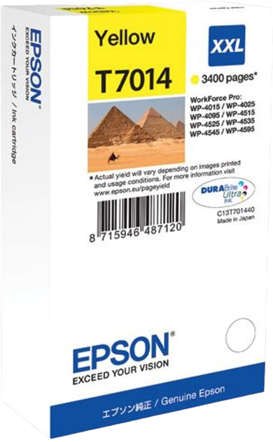 Tusz Epson WorkForce 4000 Yellow (C13T70144010) - obraz 1