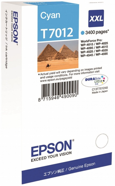 Картридж Epson WorkForce 4000 Cyan (C13T70124010) - зображення 1