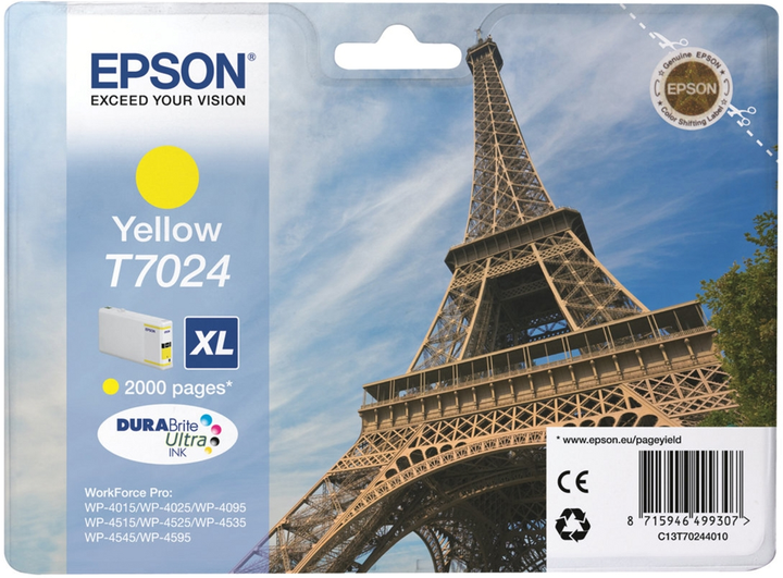 Картридж Epson WorkForce 4000 Yellow (C13T70244010) - зображення 2