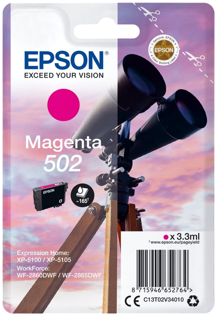 Tusz Epson 502 Magenta (C13T02V34010) - obraz 1