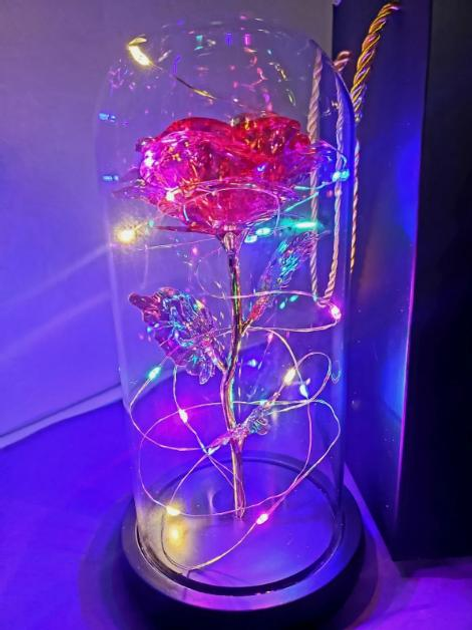 Роза в стеклянной колбе Rose of Love с LED подсветкой Красная – фото ...