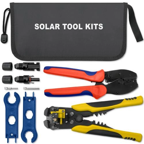 Набір інструментів Qoltec Solar Tool Kit сумісний з роз'ємами MC4 Кримпери + Стрипери автоматичні - зображення 1