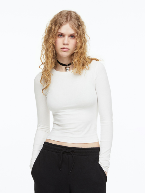 Лонгслив женский H&M 060994083 S Белый (6666000302120) – в интернет ...