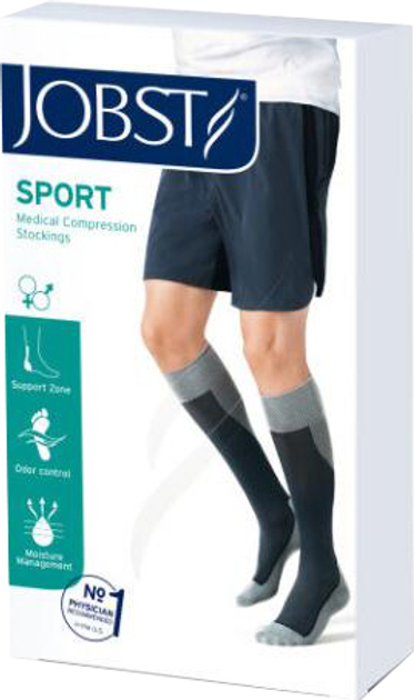 Pończochy uciskowe Jobst Sport Sock czarno - szare rozmiar S (4042809475463) - obraz 1