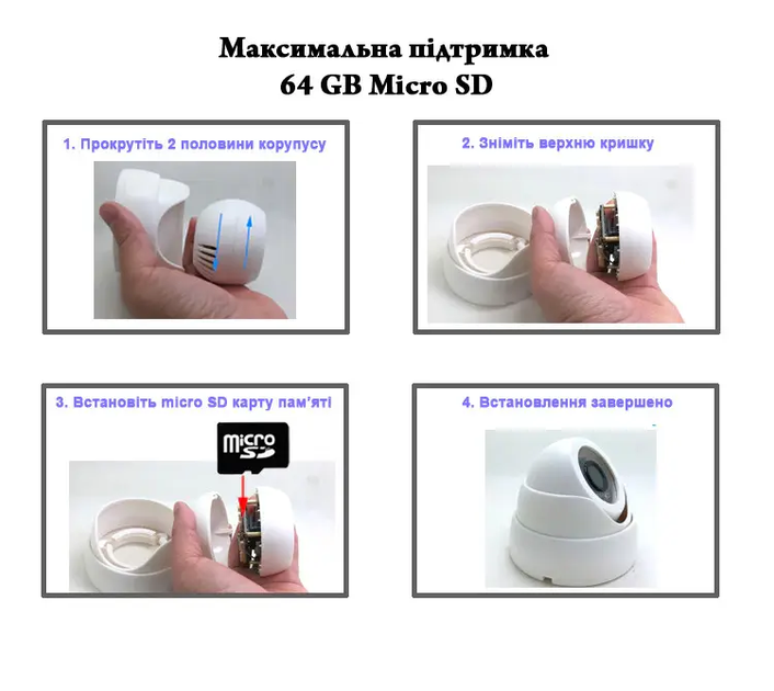 Стельова міні IP WI-Fi камера 2 Mpx із датчиком руху записом на карту пам'яті 24 led світлодіодами 90x80х90 мм (476326-Prob) - Фото 5 Стельова міні IP WI-Fi камера 2 Mpx із датчиком руху записом на карту пам'яті 24 led світлодіодами 90x80х90 мм (476326-Prob) - зображення 5