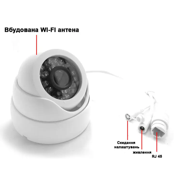 Стельова міні IP WI-Fi камера 2 Mpx із датчиком руху записом на карту пам'яті 24 led світлодіодами 90x80х90 мм (476326-Prob) - Фото 9 Стельова міні IP WI-Fi камера 2 Mpx із датчиком руху записом на карту пам'яті 24 led світлодіодами 90x80х90 мм (476326-Prob) - зображення 9