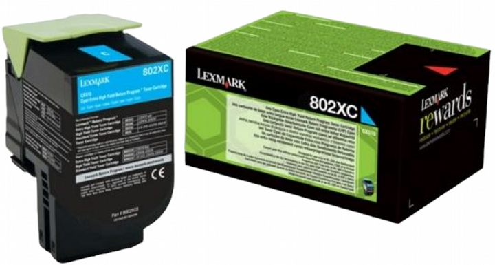 Toner Lexmark 80C2XCE Cyan (734646497213) - obraz 1