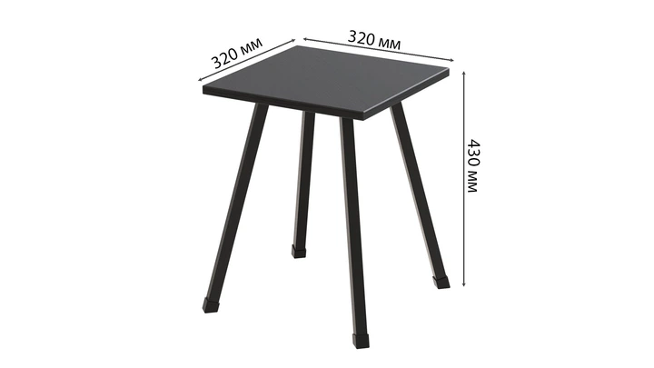 Табурет Ferrum-decor 430x320x320 Чорний метал ДСП Сосна Кембра 16 мм (TAB003) - зображення 2