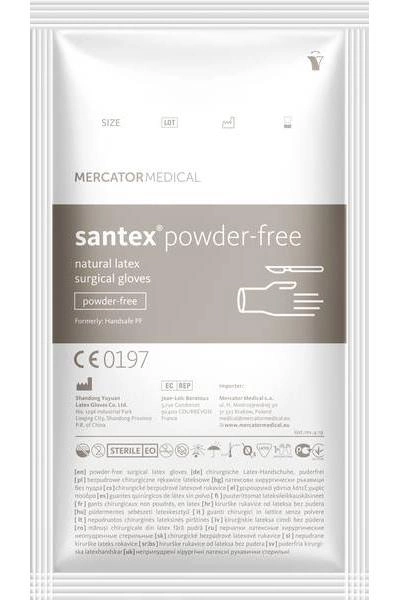 Рукавички хірургічні латексні Mercator Medical Santex Powder-Free 7.0 Кремові 1 пара (00-00000161) - зображення 1