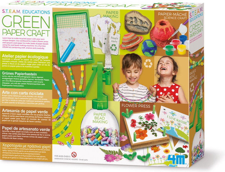 Zestaw kreatywny 4M Steam Powered Kids Green Paper Craft (4893156055422) - obraz 2