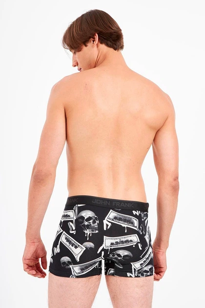 Трусы боксеры John Frank 54(2XL) Чёрный микс (Black money) (94480) - изображение 3