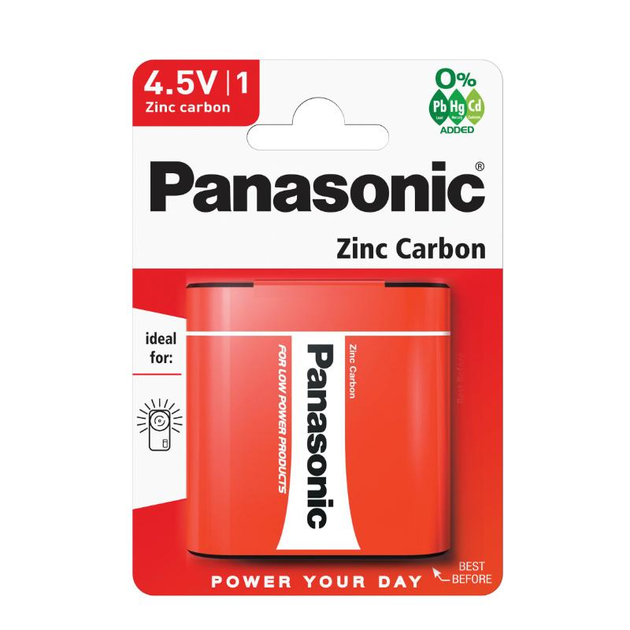 Батарейка плоска Panasonic 3R12 4.5 В PN3R12-BP (5410853033134) - зображення 1