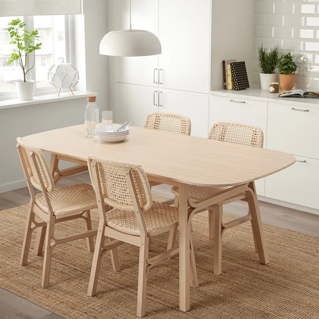 Стіл+4 стільці IKEA VOXLÖV ВОКСЛЕВ / VOXLÖV ВОКСЛЕВ, бамбук, бамбук, 180х90 см, 293.886.56 - изображение 2